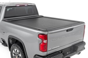 GMC Sierra 3500 HD Retractable Bed Cover - Rough Country - Weather-Resistant Vinyl over Aluminum - Matte Black - '20-'23